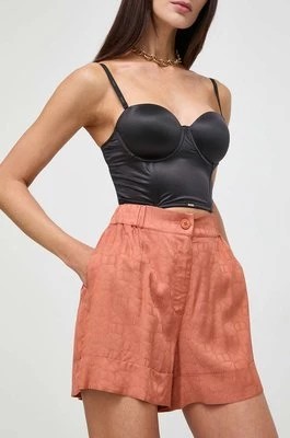 Zdjęcie produktu Twinset szorty damskie kolor pomarańczowy gładkie high waist