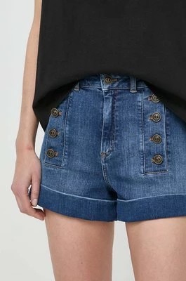 Zdjęcie produktu Twinset szorty jeansowe damskie kolor niebieski gładkie high waist