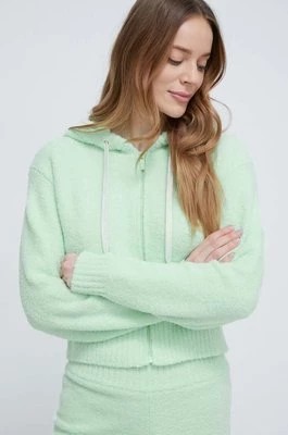 Zdjęcie produktu UGG bluza damska kolor zielony z kapturem gładka 1136871