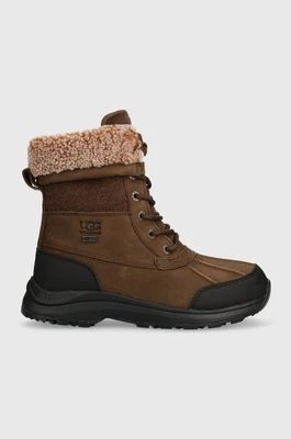 Zdjęcie produktu UGG buty zamszowe Adirondack Boot III Tipped damskie kolor brązowy na płaskim obcasie lekko ocieplone 1143845