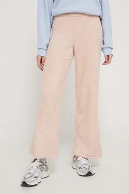 Zdjęcie produktu UGG spodnie damskie kolor beżowy proste high waist 1121077
