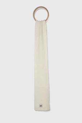 Zdjęcie produktu UGG szalik z domieszką wełny kolor beżowy gładki