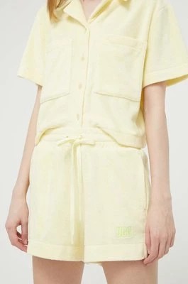 Zdjęcie produktu UGG szorty damskie kolor żółty gładkie high waist