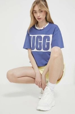 Zdjęcie produktu UGG t-shirt bawełniany kolor niebieski