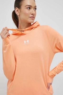 Zdjęcie produktu Under Armour bluza damska kolor pomarańczowy z kapturem gładka