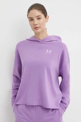 Zdjęcie produktu Under Armour bluza treningowa Rival kolor fioletowy z kapturem gładka