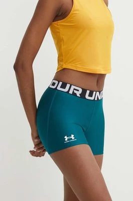 Zdjęcie produktu Under Armour szorty treningowe Authentics kolor turkusowy z nadrukiem medium waist