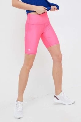 Zdjęcie produktu Under Armour szorty treningowe damskie kolor fioletowy gładkie high waist 1360939