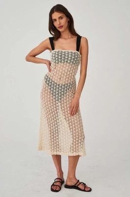 Zdjęcie produktu Undress Code sukienka kolor beżowy midi dopasowana