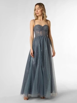 Zdjęcie produktu Unique Damska sukienka wieczorowa Kobiety Dzianina niebieski|szary jednolity,