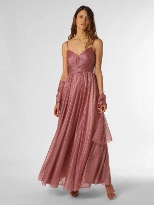 Zdjęcie produktu Unique Damska sukienka wieczorowa z etolą Kobiety Sztuczne włókno różowy jednolity,