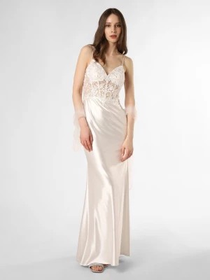 Zdjęcie produktu Unique Damska sukienka wieczorowa ze stułą Kobiety Dzianina biały jednolity,