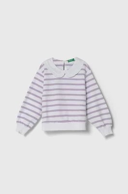 Zdjęcie produktu United Colors of Benetton bluza bawełniana dziecięca kolor fioletowy wzorzysta