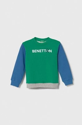 Zdjęcie produktu United Colors of Benetton bluza bawełniana dziecięca kolor zielony z nadrukiem