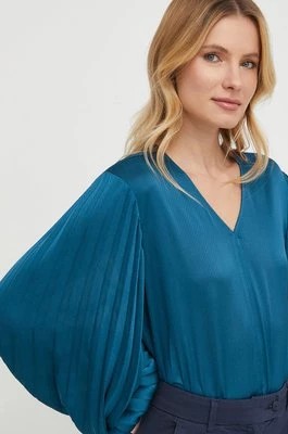 Zdjęcie produktu United Colors of Benetton bluzka damska kolor niebieski gładka