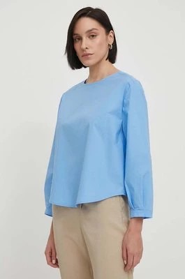Zdjęcie produktu United Colors of Benetton bluzka damska kolor niebieski gładka