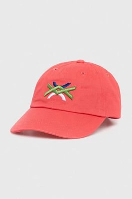 Zdjęcie produktu United Colors of Benetton czapka z daszkiem bawełniana dziecięca kolor różowy z aplikacją