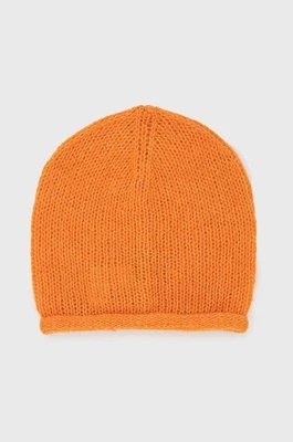 Zdjęcie produktu United Colors of Benetton czapka z domieszką wełny kolor pomarańczowy z cienkiej dzianiny z domieszką wełny