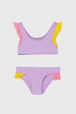 Zdjęcie produktu United Colors of Benetton dwuczęściowy strój kąpielowy dziecięcy kolor fioletowy