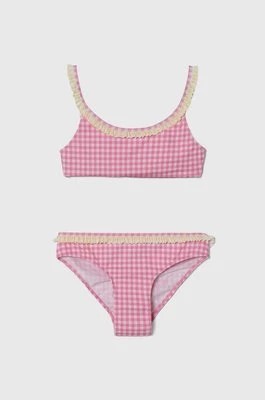 Zdjęcie produktu United Colors of Benetton dwuczęściowy strój kąpielowy dziecięcy kolor różowy