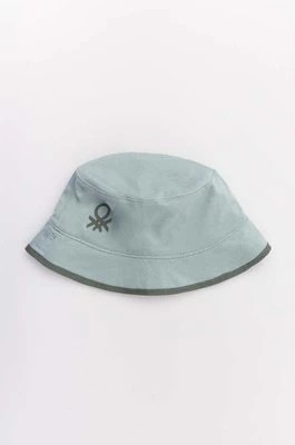 Zdjęcie produktu United Colors of Benetton kapelusz dwustronny bawełniany dziecięcy kolor zielony bawełniany