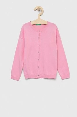 Zdjęcie produktu United Colors of Benetton kardigan dziecięcy kolor różowy lekki