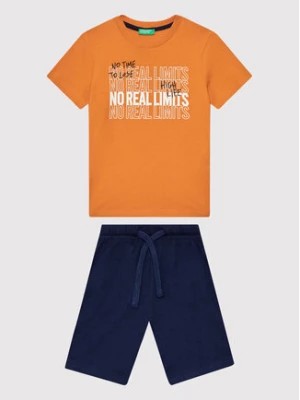 Zdjęcie produktu United Colors Of Benetton Komplet t-shirt i spodenki 3096CK002 Pomarańczowy Regular Fit