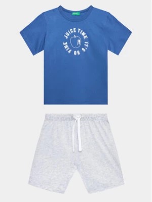 Zdjęcie produktu United Colors Of Benetton Komplet t-shirt i spodenki 3096GK00B Niebieski Regular Fit