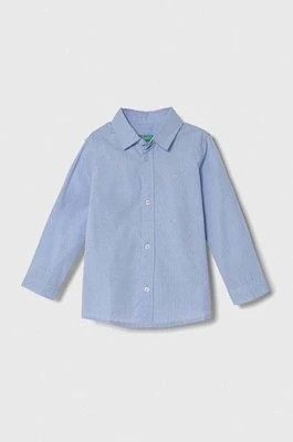 Zdjęcie produktu United Colors of Benetton koszula bawełniana dziecięca kolor niebieski