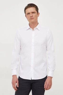 Zdjęcie produktu United Colors of Benetton koszula bawełniana męska kolor biały regular z kołnierzykiem klasycznym