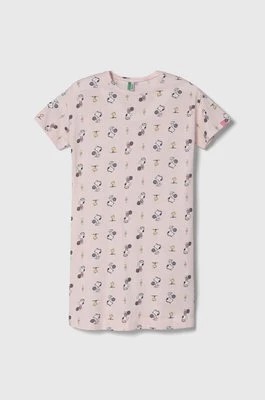 Zdjęcie produktu United Colors of Benetton koszula piżamowa dziecięca x Peanuts kolor różowy wzorzysta