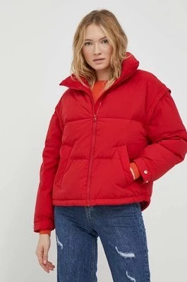 Zdjęcie produktu United Colors of Benetton kurtka puchowa damska kolor czerwony zimowa