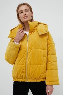 Zdjęcie produktu United Colors of Benetton kurtka sztruksowa kolor żółty zimowa oversize