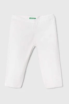 Zdjęcie produktu United Colors of Benetton legginsy dziecięce kolor biały gładkie