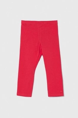Zdjęcie produktu United Colors of Benetton legginsy dziecięce kolor różowy gładkie