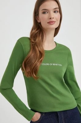 Zdjęcie produktu United Colors of Benetton longsleeve bawełniany kolor zielony