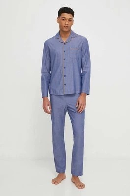 Zdjęcie produktu United Colors of Benetton piżama bawełniana kolor niebieski gładka