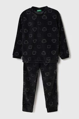 Zdjęcie produktu United Colors of Benetton piżama dziecięca kolor czarny wzorzysta