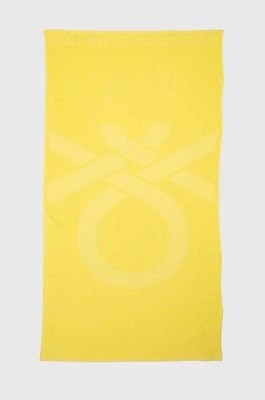 Zdjęcie produktu United Colors of Benetton ręcznik bawełniany kolor żółty