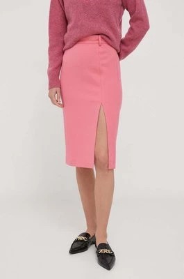 Zdjęcie produktu United Colors of Benetton spódnica kolor różowy midi ołówkowa
