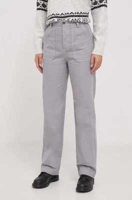 Zdjęcie produktu United Colors of Benetton spodnie bawełniane kolor szary proste high waist