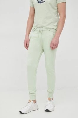 Zdjęcie produktu United Colors of Benetton spodnie bawełniane męskie kolor zielony gładkie