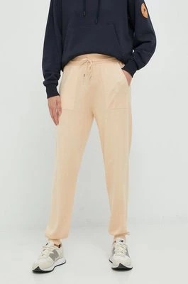 Zdjęcie produktu United Colors of Benetton spodnie damskie kolor beżowy high waist