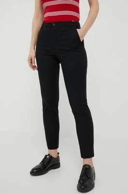 Zdjęcie produktu United Colors of Benetton spodnie damskie kolor czarny proste high waist