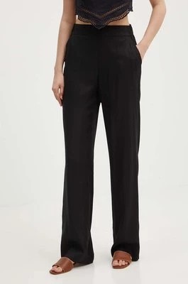 Zdjęcie produktu United Colors of Benetton spodnie damskie kolor czarny szerokie high waist 4XBQDF06Z