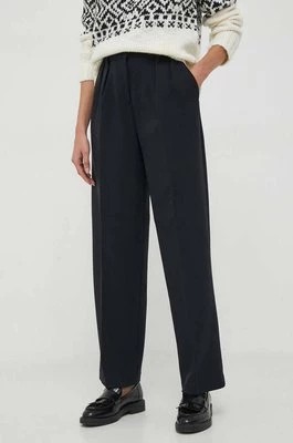 Zdjęcie produktu United Colors of Benetton spodnie damskie kolor czarny szerokie high waist