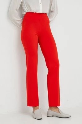 Zdjęcie produktu United Colors of Benetton spodnie damskie kolor czerwony proste high waist