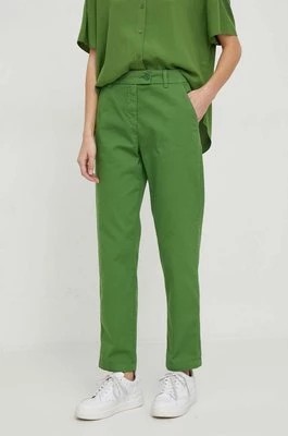 Zdjęcie produktu United Colors of Benetton spodnie damskie kolor zielony proste high waist