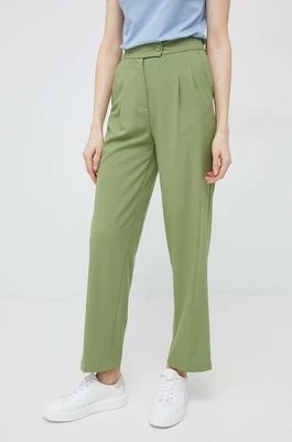 Zdjęcie produktu United Colors of Benetton spodnie damskie kolor zielony szerokie high waist