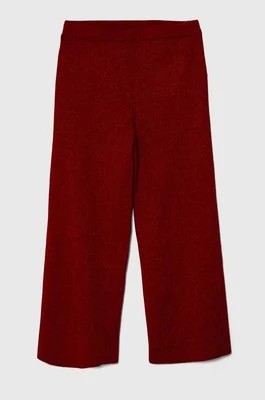 Zdjęcie produktu United Colors of Benetton spodnie dziecięce kolor czerwony gładkie